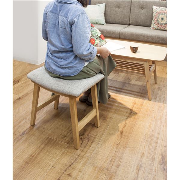 スツール オットマン 幅48cm ベージュ 木製 トロペ リビング ダイニング インテリア家具 (代引不可)