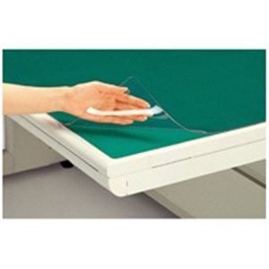 プラス 片面無移行塩ビデスクマット 【W型/1045mm×715mm】 下敷付き 5号机適用