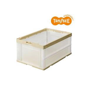（まとめ）TANOSEE 折りたたみコンテナ 75L 透明 10台 (代引不可)