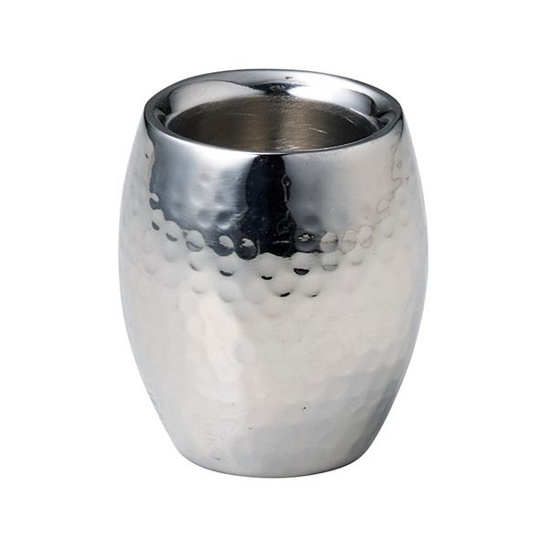 ヤマコー 用美 業務用 ステンレス 槌目 二層ぐいのみ たる型 yamaco29082