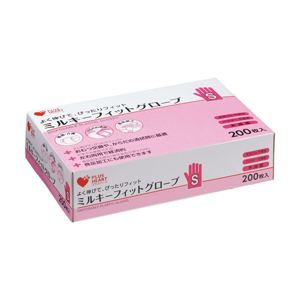 〔まとめ〕 オオサキメディカル ミルキーフィットグローブ 透明 S 70204 1箱 (200枚) 〔×3セット〕 使い捨て手袋