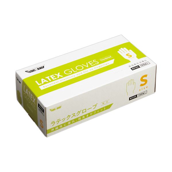 〔まとめ〕 川西工業 ラテックスグローブ 粉付 S #2133 1箱 (100枚) 〔×5セット〕 使い捨て手袋 使いきり手袋
