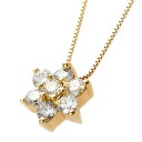 ダイヤモンド ネックレス 0.3ct K18 イエローゴールド 0.3カラット 花 フラワーモチーフ ペンダント 鑑別カード付き (代引不可)(4)