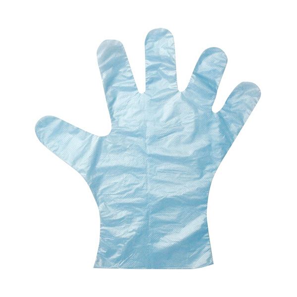リコメン堂ホームライフ館の〔まとめ〕 旭創業 ニューピース (バイオマス) S 型押しエンボス ブルー 1パック (100枚) 〔×10セット〕 使い捨て手袋｜アングル2