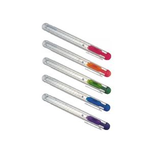 ■商品内容【ご注意事項】この商品は下記内容×10セットでお届けします。かわいいスケルトンでも機能性はバッチリ。事務・軽作業用。オフィスや家庭でよく使われる薄物切りに。●小型A刃カッター、5色アソートです。●左利きの方にも使いやすい左右両用設計です。●刃折具内蔵。■商品スペックサイズ：小型刃幅：9mm寸法：全長137×高さ18×厚さ10mm重量：15gその他仕様：●刃厚:0.38mm●ワンタッチ式●左右両用●適合替刃:BA-160、BA-160e、BA1P、BA5SS、BA13P、BA-50P、BA-1400、BA-4000、BA-4000-ON、BA-51P、BA-53P、BA-50SS備考：※色はランダムでお届けいたします。(レッド、ブルー、パープル、オレンジ、グリーン)■送料・配送についての注意事項●本商品の出荷目安は【3 - 10営業日　※土日・祝除く】となります。●お取り寄せ商品のため、稀にご注文入れ違い等により欠品・遅延となる場合がございます。●本商品は仕入元より配送となるため、沖縄・離島への配送はできません。