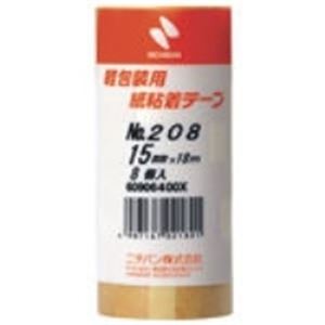 （まとめ）ニチバン 紙粘着テープ 208-15 15mm×18m 8巻 【×5セット】 (代引不可)
