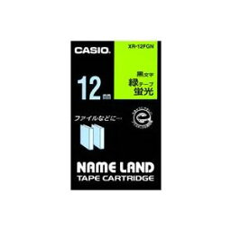 （まとめ）カシオ CASIO 蛍光テープ XR-12FGN 緑に黒文字 12mm【×5セット】 (代引不可)