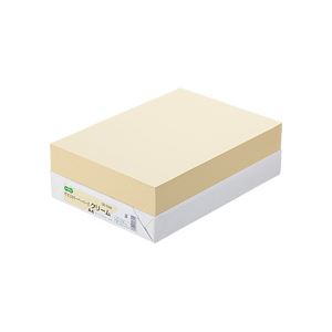 （まとめ） TANOSEE αエコカラーペーパーII A4 クリーム 1冊（500枚） 【×5セット】