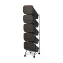 スタンド式 ダストボックス/ゴミ箱 【ウッド 19L×5段】 木目調 高さ147cm キャスター付き 『スムース』 (代引不可)(3)