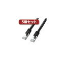 5個セット サンワサプライ PoE CAT6LANケーブル（7m） KB-T6POE-07BKX5 (代引不可)