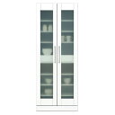 食器棚 キッチン収納 幅70cm ホワイト 上置き付き 飛散防止ガラス扉 可動棚付き 日本製 国産 上扉耐震ラッチ付 ダイニングボード キッチンボード カップボ...