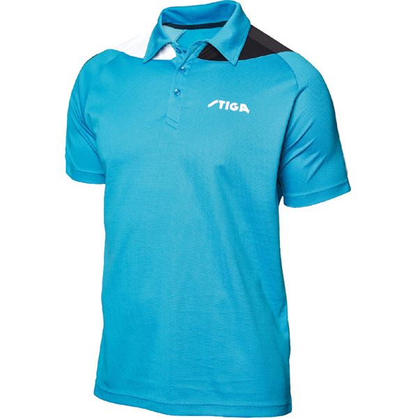 STIGA（スティガ） 卓球ユニフォーム PACIFIC SHIRT パシフィックシャツ ブルー×ブラック 3XS (代引不可)