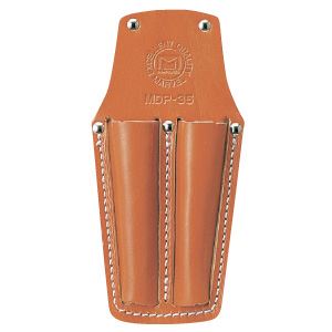 (まとめ)牛皮革製電工ポケット ドライバー差し 【二口ポケット×2セット】 マーベル MDP-35