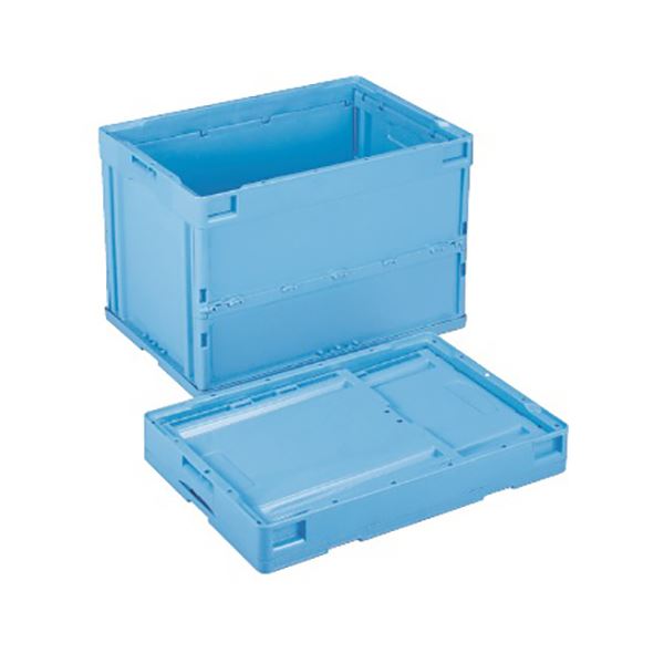 岐阜プラスチック工業 折りたたみコンテナー 蓋なし 60L ブルー CB-S61NR B (代引不可)
