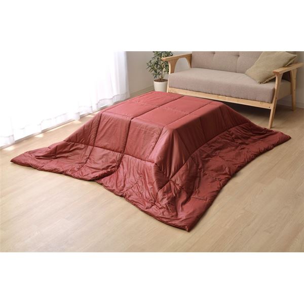 軽量コンパクト こたつ布団 【レッド 約185cm×185cm】 正方形 洗える 収納便利 アウトドア対応 (代引不可)
