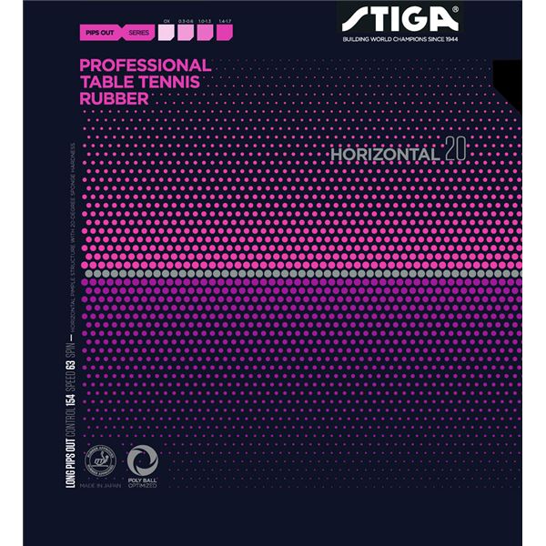 STIGA（スティガ） 粒高ラバー HORIZONTAL 20（ホリゾンタル 20） BLACK 薄 (代引不可)