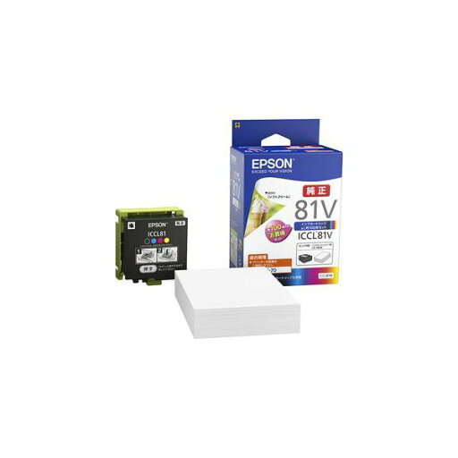 EPSON 純正 4色一体型インクカートリッジ+写真用紙L判100枚セット ICCL81V (代引不可) EPSON 純正 4色一体型インクカートリッジ+写真用紙L判100枚セット ICCL81V (代引不可)