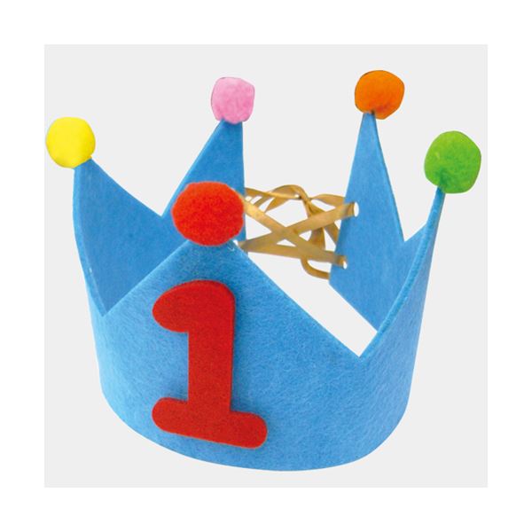 (まとめ)ノルコーポレーション メモリアルバースデーフェルトクラウン ブルー BDZ0203【×10セット】 (代引不可)