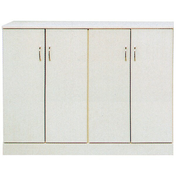 ロー シューズボックス 下駄箱 幅120cm×奥行38cm×高さ92cm ホワイト 約33足収納可 日本製 国産 シューズラック 靴箱 靴収納棚 玄関収納 収納家具 PLAZA2 プラザ2 完成品 玄関渡し【代引不可】