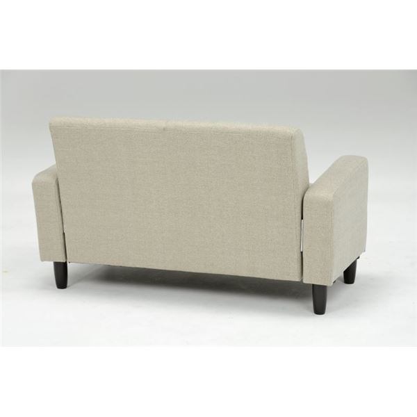 ベーシック ソファー 2人掛け 約幅120cm ベージュ 肘付き 脚付き 背面取付式 組立品 リビング ダイニング (代引不可)