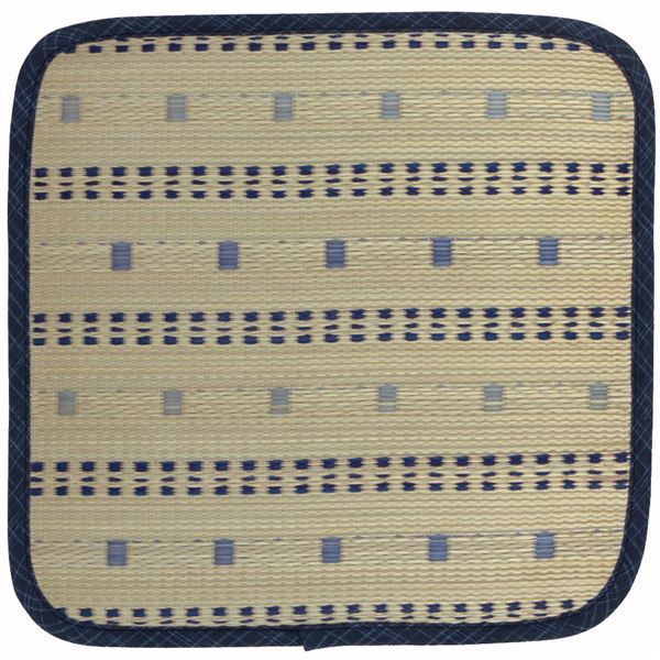 Other - い草 椅子クッション/シートクッション 【約幅40×奥行40cm ブルー】 表面：イ草100％ 『ポルコ』 〔リビング〕 (代引不可)