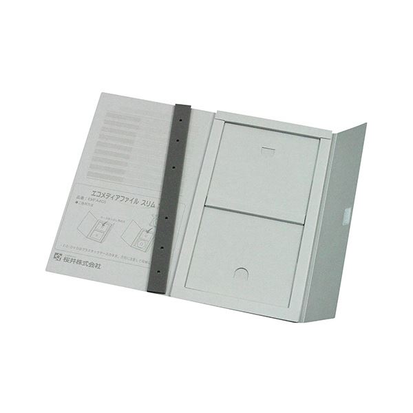 (まとめ) 桜井 エコメディアファイル スリムA4 6穴 グレー EMFA4GS 1パック（5冊）...