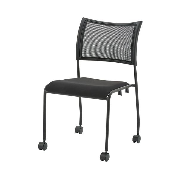 ジョインテックス 会議イス GKM-50 ブラック 肘無キャスタ付 (代引不可)