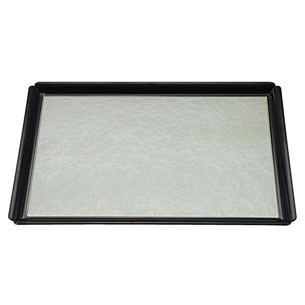 尺2 木瓜長角盆/トレー 【グリーン雲SL裏黒塗】 365×272×20mm 日本製 〔和食 レストラン 店舗 お店〕 (代引不可)