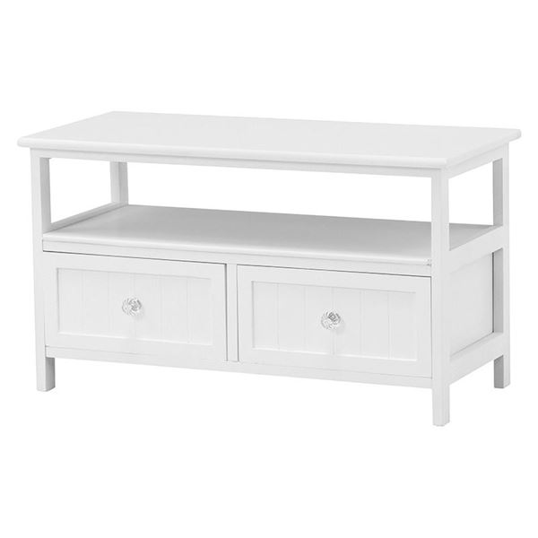 テレビ台/テレビボード 【幅72cm ホワイト】 木製 桐 脚付き 引き出し付き 〔リビング ダイニング〕 (..