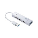 ■サイズ・色違い・関連商品■ブラック■ホワイト[当ページ]■商品内容USB3.1 Gen1×1ポート、USB2.0×3ポートのコンボハブです。 ワイヤレスマウスのレシーバーなどUSB3.1 Gen1が必要ない機器と併用するのに最適です。 USB3.1 Gen1ポートはスーパースピードモード(5Gbps)[規格値]に対応しています。 USB2.0ポートにUSB2.0機器を接続していても、USB3.1 Gen1ポートはスーパースピードモードで動作可能です。 USB2.0/1.1規格との互換性がありますので従来のUSB2.0ポートを搭載したパソコンでもご使用が可能です。 AC電源不要のバスパワータイプです。 【ご購入前にご確認ください】※USB3.1 Gen1ポートにUSB2.0/1.1規格の製品を接続する場合、最大転送速度は遅いほうの規格になりますのでご注意ください。※本製品はUSBハブですが全てのUSB機器に接続、動作を保証できるものではありません。※本製品はUSB3.1 Gen1規格に対応しておりますがUSB3.1 Gen1の規格値(5Gbps)の転送速度を保証するものではありません。※本製品はバスパワー専用です。接続する周辺機器の4ポートの合計値が820mA以内の場合に限り使用可能です。※接続した周辺機器の消費電流合計値が820mA以上の場合、正常に動作しないことがあります。■商品スペック●インターフェース規格:USB仕様 Ver3.1　Gen1(USB3.0)準拠　(USB Ver.2.0/1.1上位互換)●通信速度:5Gbps/480Mbps/12Mbps/1.5Mbps(理論値)●コネクタ:USB3.1 Gen1　Aコネクタ　メス×1(ダウンストリーム)　USB2.0　Aコネクタ　メス×3(ダウンストリーム)　USB3.1 Gen1　Aコネクタ　オス×1(アップストリーム)●電源:バスパワー●供給電流:最大820mA(全4ポート合計) ●サイズ:約W95×D26.5×H15.5mm●重量:約32g●ケーブル長:約10cm■送料・配送についての注意事項●本商品の出荷目安は【4 - 6営業日　※土日・祝除く】となります。●お取り寄せ商品のため、稀にご注文入れ違い等により欠品・遅延となる場合がございます。●本商品は同梱区分【TS1】です。同梱区分が【TS1】と記載されていない他商品と同時に購入された場合、梱包や配送が分かれます。●本商品は仕入元より配送となるため、沖縄・離島への配送はできません。[ USB-3H421W ]