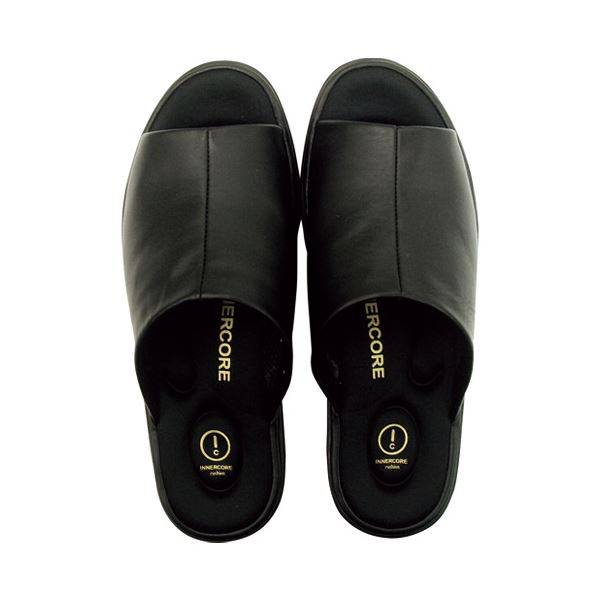 (まとめ)ニッポンスリッパ インナーコアサンダルブラック 紳士2L 27cm【×2セット】 (代引不可)