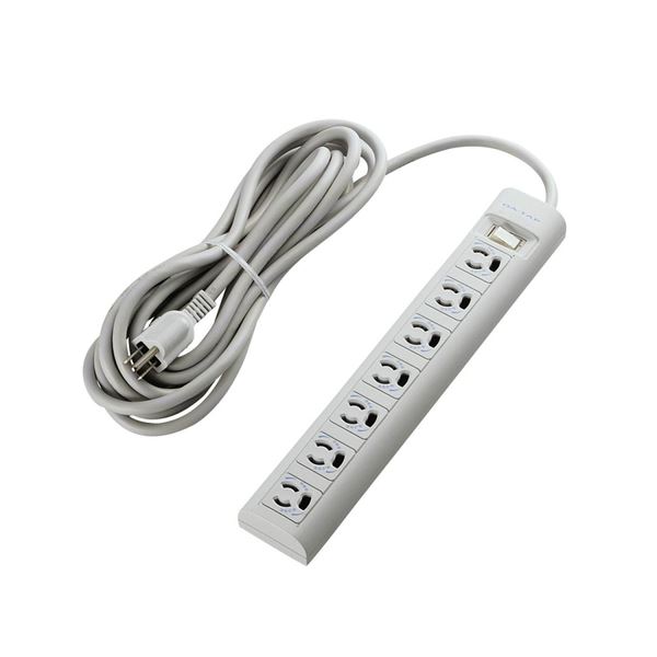 (まとめ) エレコム 抜け止めマグネット雷タップ集中スイッチ付 3P・7個口 5.0m T-Y055DA 1個 【×5セッ..