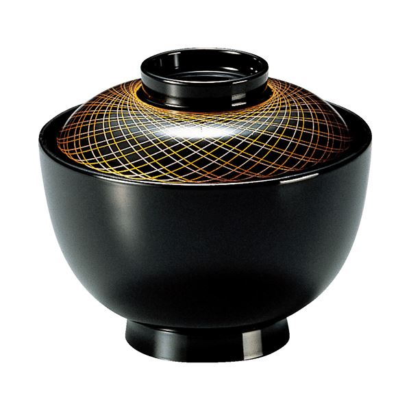 3.8寸 高仙才椀/お椀 【黒現代アジロ TA】 直径110×高さ96(72)mm 日本製 食洗機対応 〔和食 レストラン 店舗 お店〕 (代引不可)