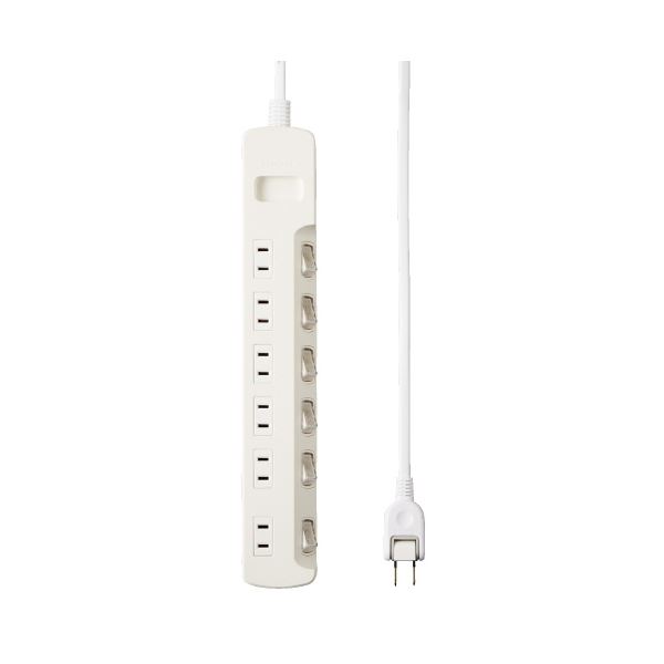 (まとめ）エレコム 省エネタップ6個口T-E5A-2610WH 1m【×2セット】 (代引不可)