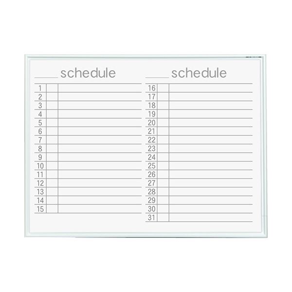 馬印 MRシリーズ壁掛ホーローホワイトボード スケジュール ヨコ型 W610×H460mm MR2Y 1枚 (代引不可)