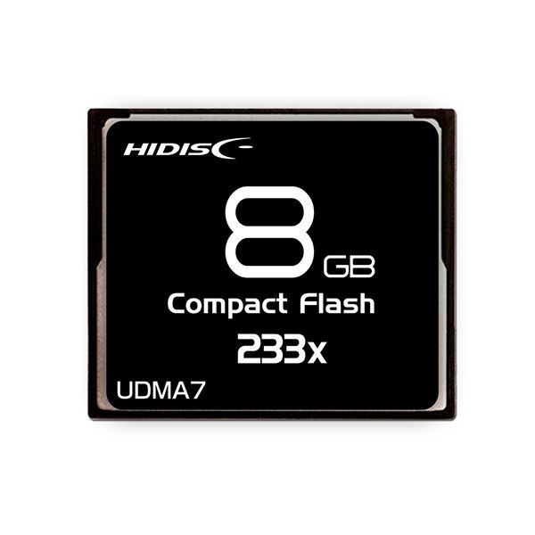 HIDISC CFカード 8GB 233x Read35MB/s MLCチップ搭載 HDCF8G233XJP3 (代引不可)