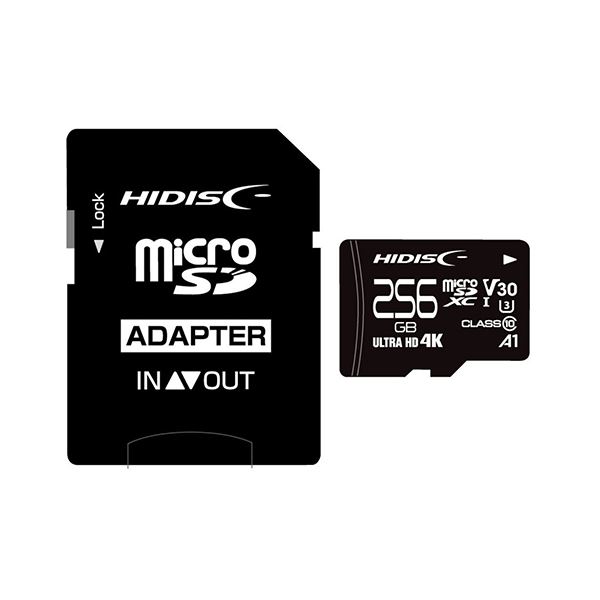 HIDISC 超高速microSDXCカード 256GB CLASS10 UHS-I Speed class3 A1対応 HDMCSDX256GCL10V30 (代引不可)