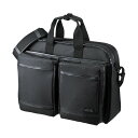 (まとめ)サンワサプライ 超撥水・軽量PCバッグ3WAYタイプ 15.6インチワイド対応 シングル ブラック BAG-LW10BK 1個【×3セット】(2)