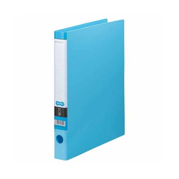 (まとめ) TANOSEE Oリングファイル A4タテ 2穴 170枚収容 背幅35mm ライトブルー 1セット（10冊） 【×5..