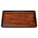 尺3 荒彫奥広盆/トレー 【栃塗SL】 392mm×307mm×22mm 日本製 〔和食 レストラン 居酒屋 店舗 お店〕 (代引不可)
