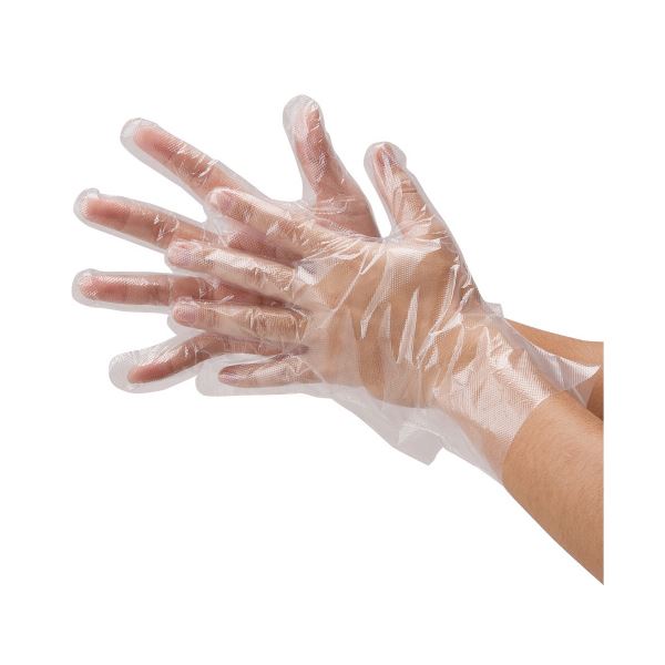 〔まとめ〕 川西工業 ポリエチレン手袋 #2016 S 100枚入 〔×10セット〕 使い捨て手袋 使いきり手袋