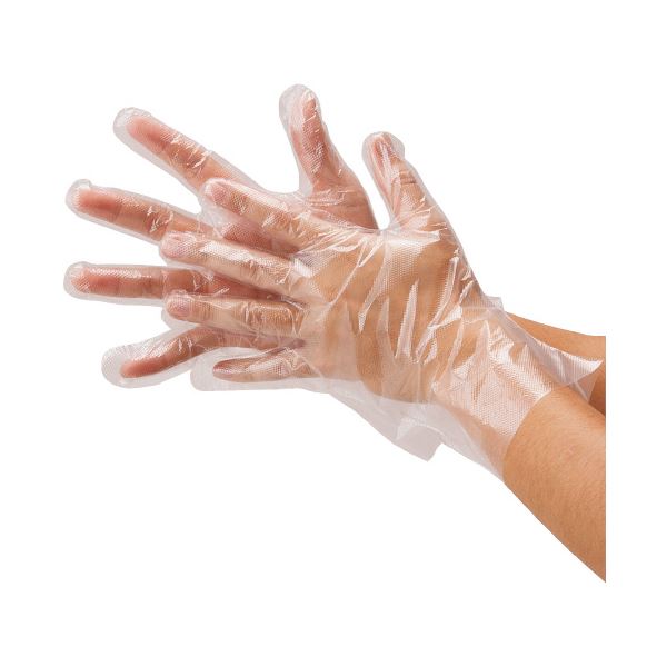 〔まとめ〕 川西工業 ポリエチレン手袋 #2016 M 100枚入 〔×10セット〕 使い捨て手袋 使いきり手袋