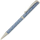 日本製 ハンドメイド ボールペン/文房具 【青海波 青色】 クロスタイプ 芯:0.7mm 美濃和紙 友禅紙 文具 オフィス用品
