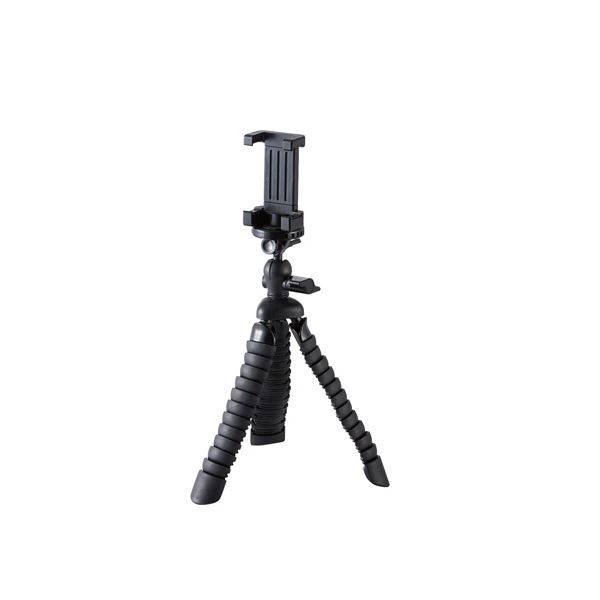 （まとめ）エレコム スマートフォン用/フレキシブル三脚/ブラック P-STFLBK【×2セット】 (代引不可)