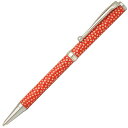 日本製 ハンドメイド ボールペン/文房具 【鮫小紋 赤色】 クロスタイプ 芯:0.7mm 美濃和紙 友禅紙 文具 オフィス用品