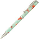 日本製 ハンドメイド ボールペン/文房具 【金魚 水色】 クロスタイプ 芯:0.7mm 美濃和紙 友禅紙 文具 オフィス用品