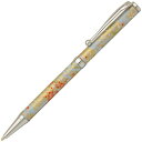 日本製 ハンドメイド ボールペン/文房具 【金箔・梅 水色】 クロスタイプ 芯:0.7mm 美濃和紙 友禅紙 文具 オフィス用品