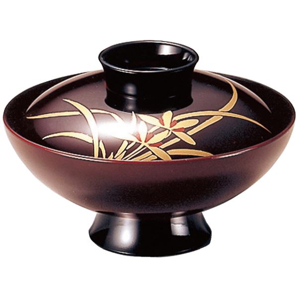 4寸 小槌椀/お椀 【溜蘭 A】 直径129×高さ84(59)mm 日本製 〔和食 レストラン 店舗 お店〕 (代引不可)