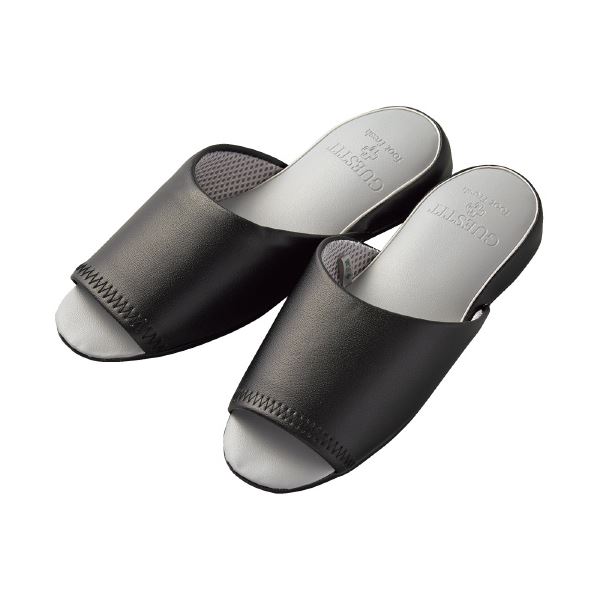 （まとめ）オクムラ GUEST IT 前開きスリッパL ブラック 1足（×30セット） (代引不可)