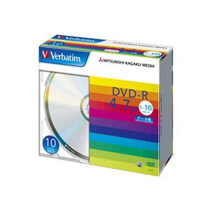 (まとめ) バーベイタム データ用DVD-R 4.7GB 16倍速 ブランドシルバー 5mmスリムケース DHR47J10V1 1パック(10枚) 【×10セット】